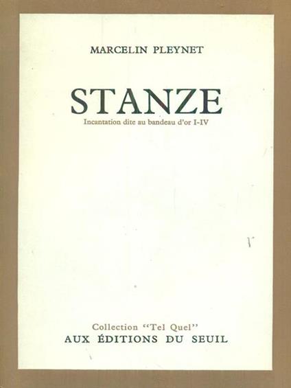   Stanze I-IV - Marcelin Pleynet - copertina