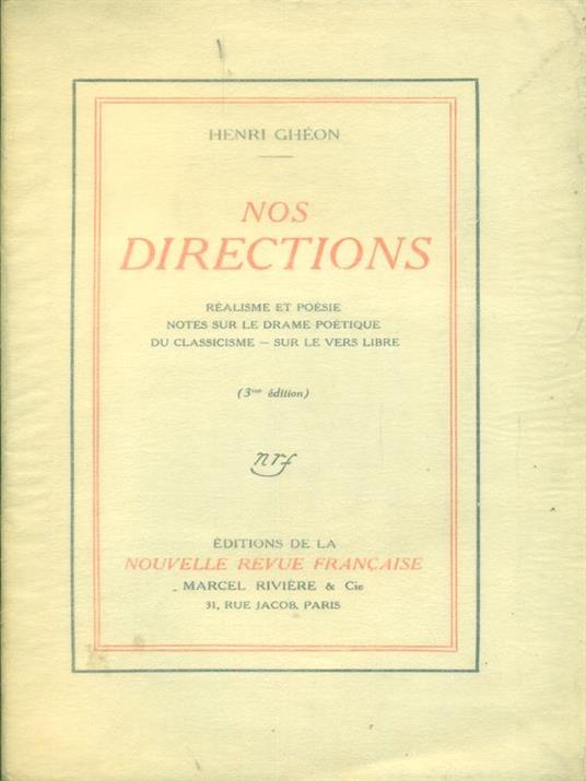 Nos directions - Henri Gheon - 2