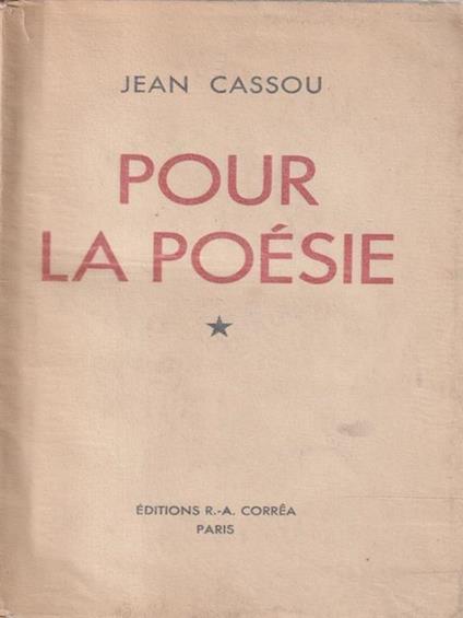   Pour la poesie - Jean Cassou - copertina
