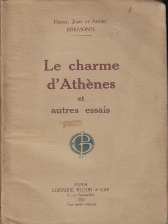 Le charme d'Athenes - Bremond - copertina