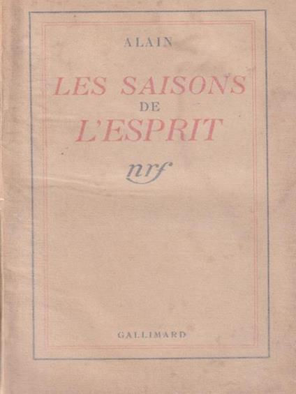 Les saisons de l'esprit - Alain - copertina