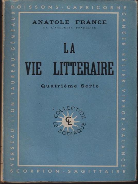 La vie litteraire IV - Anatole France - copertina