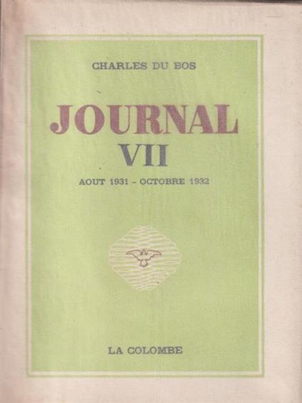 Journal VII - Charles Du Bos - copertina