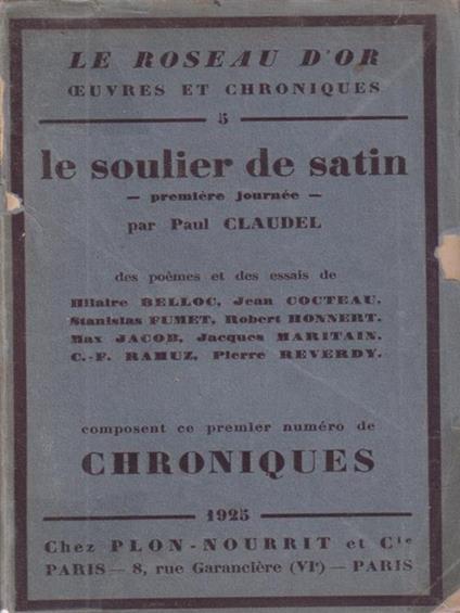 Le soulier de satin - Paul Claudel - copertina