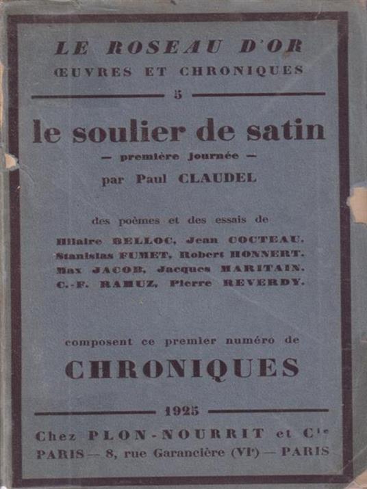 Le soulier de satin - Paul Claudel - copertina