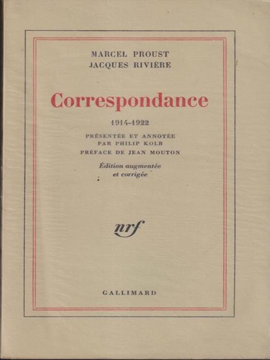 Correspondance 1914-1922 - Marcel Proust - copertina