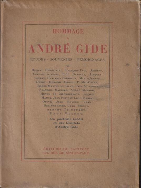   Hommage a Andrè Gide - copertina