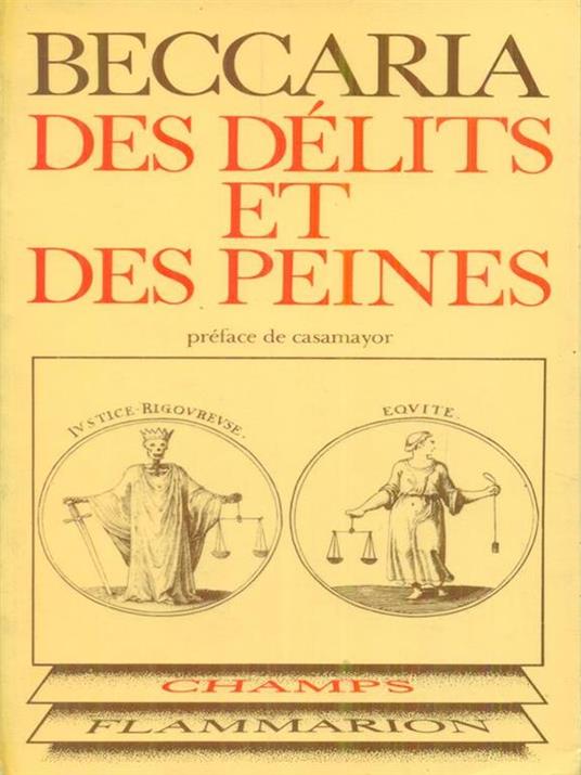   Des delits et des peines - Cesare Beccaria - copertina