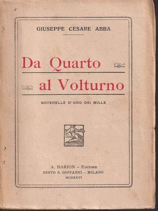   Da quarto al volturno - Giuseppe Cesare Abba - copertina