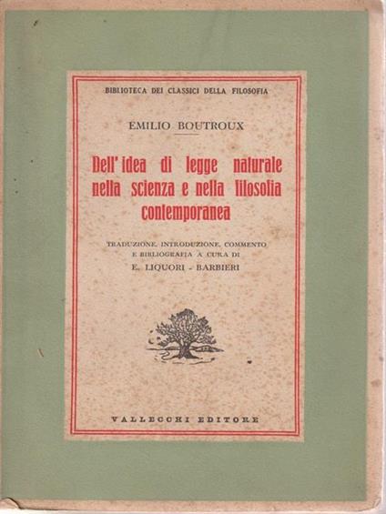   Dell'idea di legge morale nella scienza e nella filosofia contemporanea - Emile Boutroux - copertina