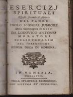   Esercizi spirituali esposti secondo il metodo del padre Paolo Segneri Juniore della Compagnia di Gesù