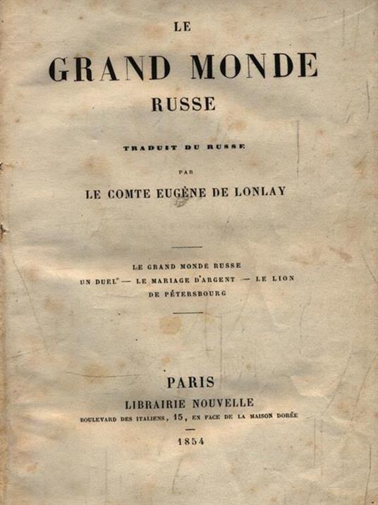 Le grand monde russe - Eugene De Lonlay - copertina