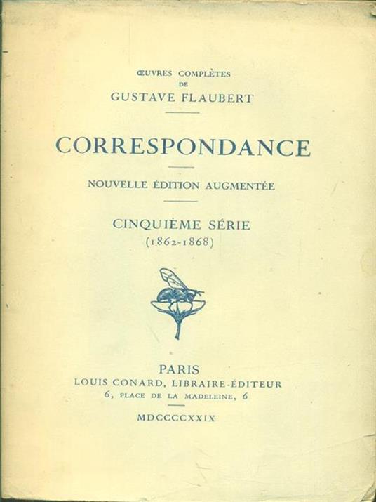   Correspondance Cinquieme serie (1862-1868) - Gustave Flaubert - copertina