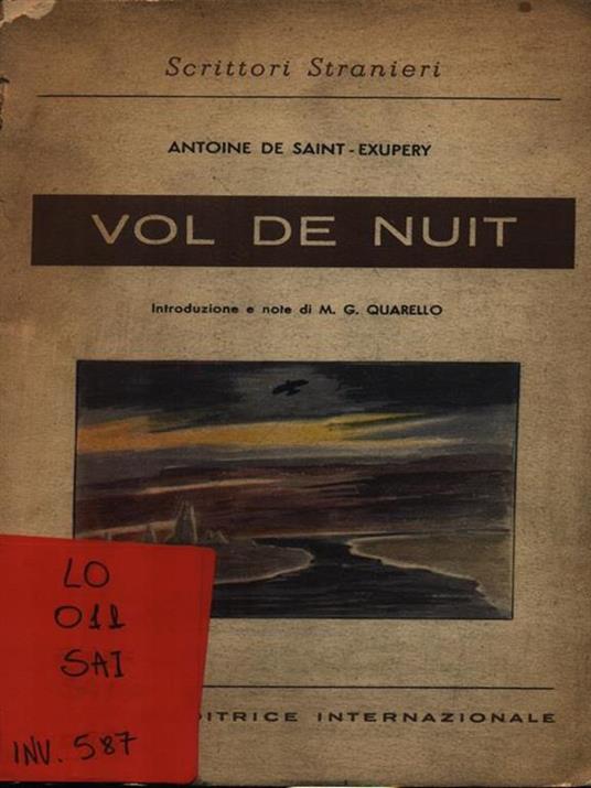 Vol de nuit - Antoine de Saint-Exupéry - copertina