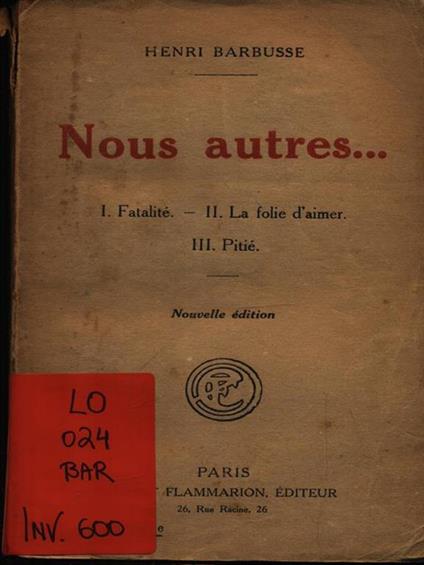 Nous autres. - Henri Barbusse - copertina