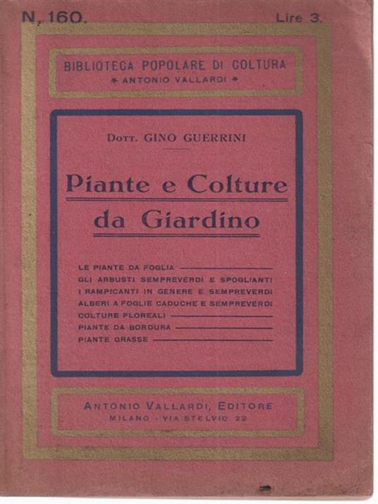 Piante e colture da giardino - Gino Guerrini - copertina