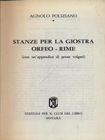 Stanze per la giostra Orfeo Rime