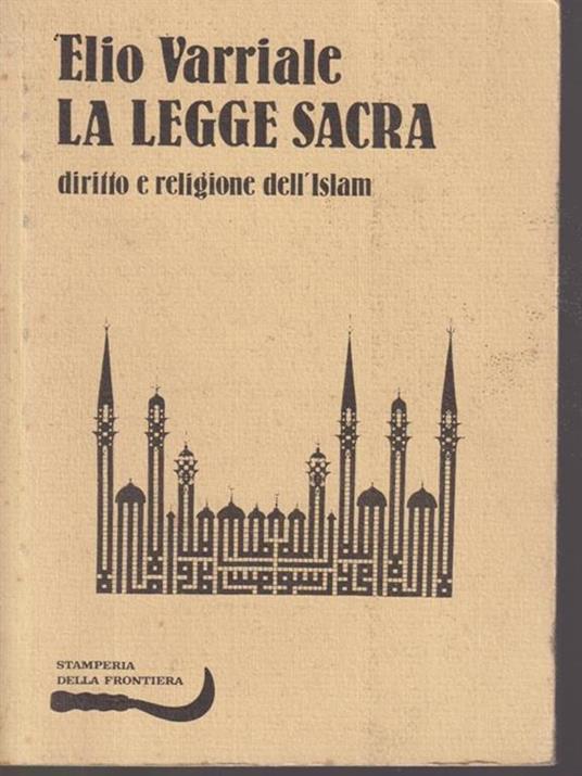 La legge sacra - Elio Varriale - copertina