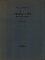 Atti di Governo. Edizione provvisoria