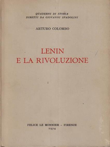 Lenin e la rivoluzione - Arturo Colombo - copertina