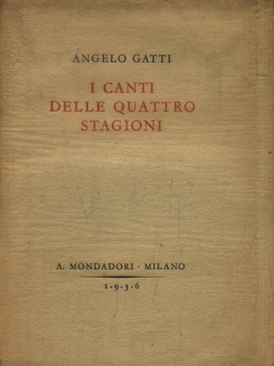 I canti delle quattro stagioni - Angelo Gatti - copertina