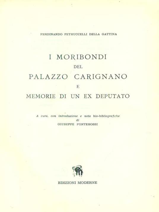 I  moribondi del palazzo Carignano - Ferdinando Petruccelli Della Gattina - copertina