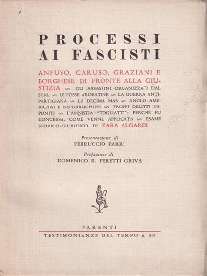 Processi ai fascisti - Zara Algardi - copertina