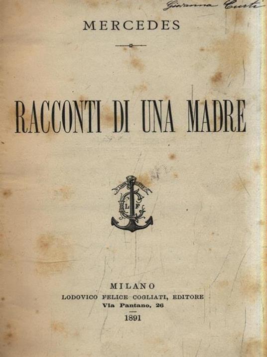 Racconti di una madre - Mercedes - copertina