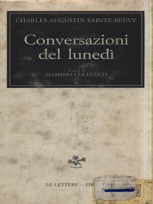 Conversazioni del lunedì - Charles A. Sainte-Beuve - copertina