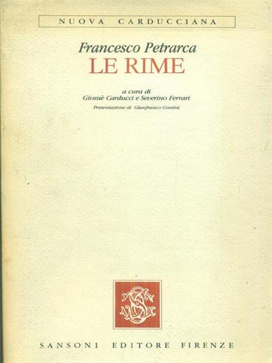 Le  rime - Francesco Petrarca - copertina