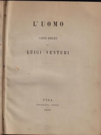 L' uomo. Canti biblici - Luigi Venturi - copertina