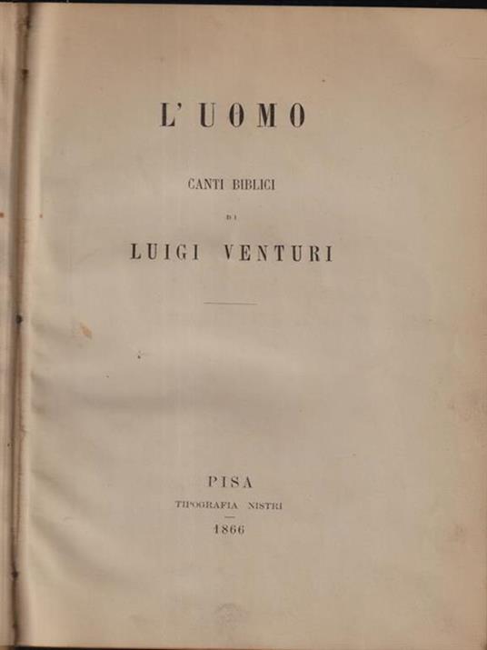 L' uomo. Canti biblici - Luigi Venturi - copertina