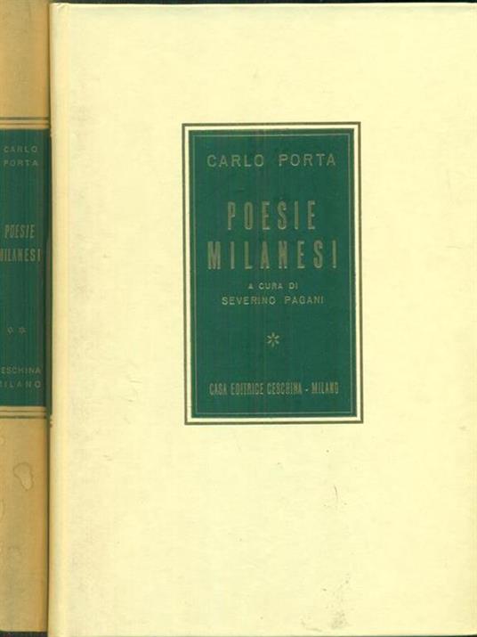 Poesie milanesi 2 vv - Carlo Porta - copertina