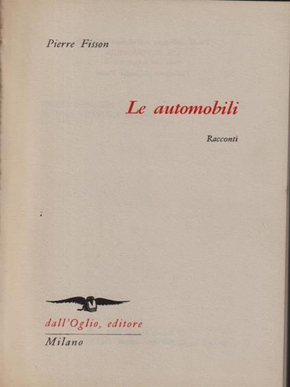 Le autmobili - Pierre Fisson - copertina