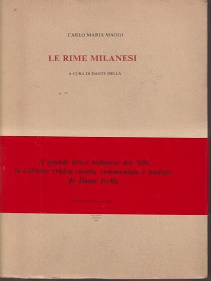 Le rime milanesi - Carlo M. Maggi - copertina