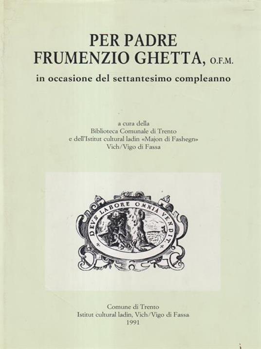 Per padre Fumenzio Ghetta - copertina