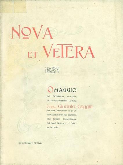 Nova et vetera - Giacinto Gaggia - copertina