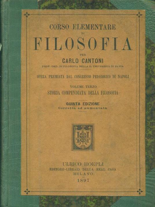 Corso elementare di filosofia - Carlo Cantoni - 2