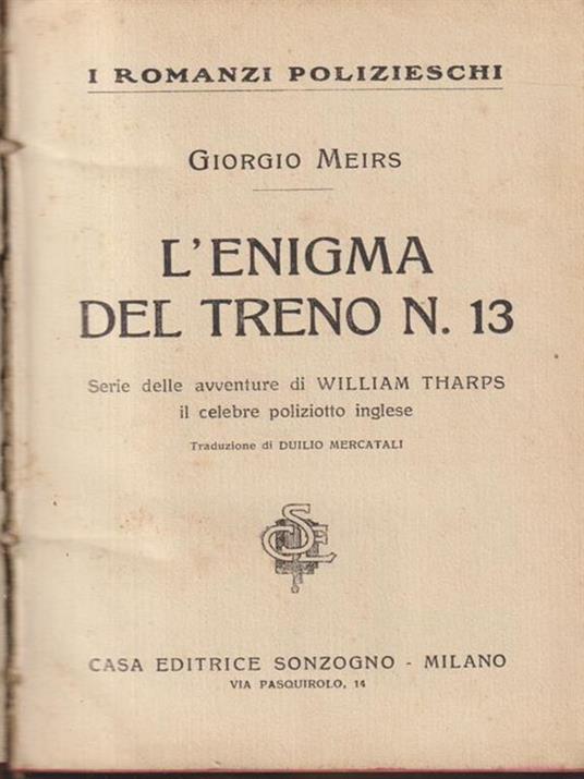 L' enigma del treno n 13 - Giorgio Meirs - copertina