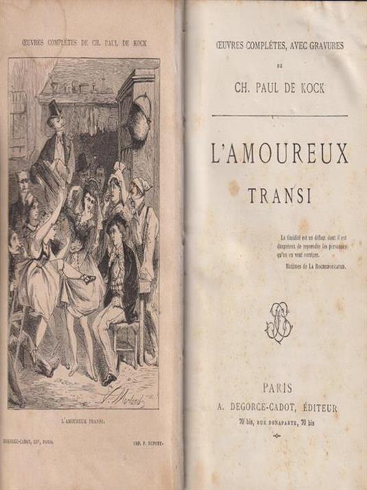 Amoureux transi - Paul De Kock - copertina