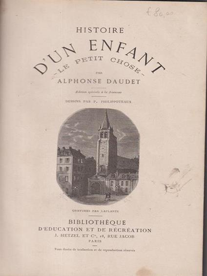 Histoire d'un enfant - Alphonse Daudet - copertina