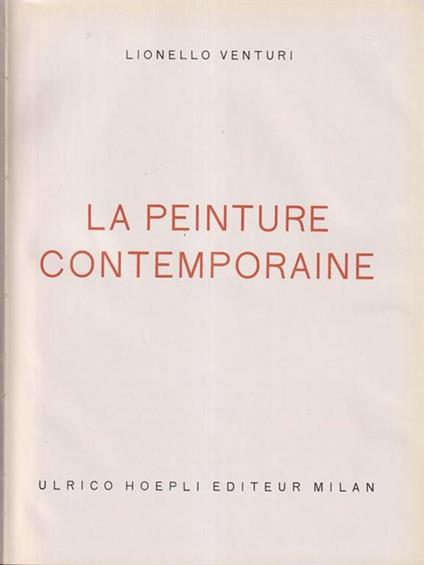 La peinture contemporaine - Lionello Venturi - copertina