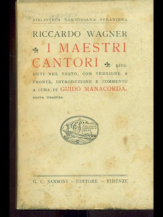 I maestri cantori - Richard Wagner - copertina