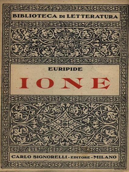 Ione - Euripide - copertina