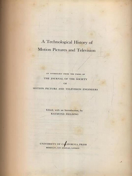 A technological history of motion pictures and television - copertina