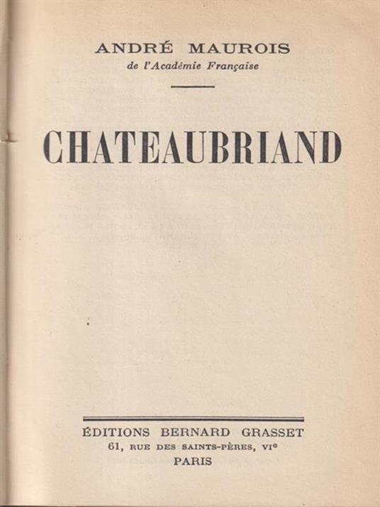   Chateaubriand - André Maurois - copertina