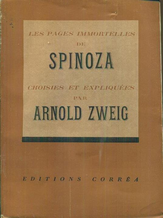   Spinoza - Arnold Zweig - copertina