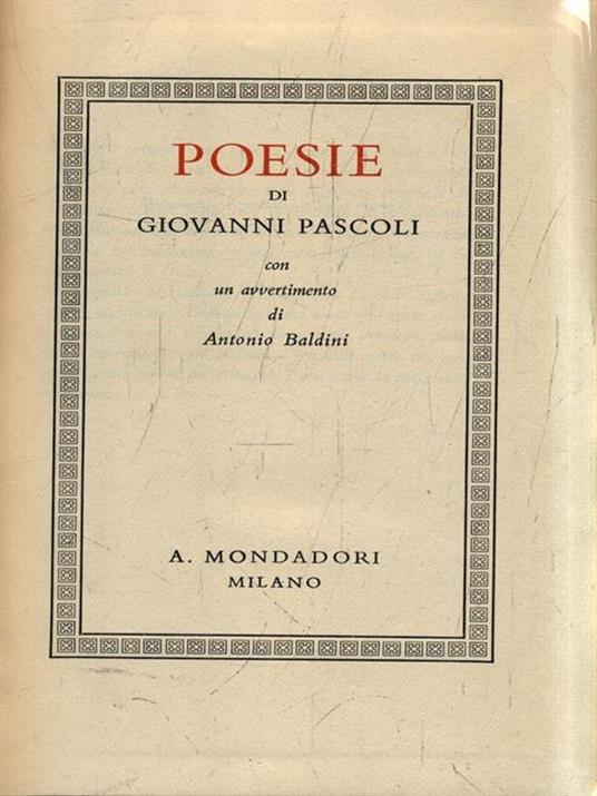 Poesie - Giovanni Pascoli - copertina