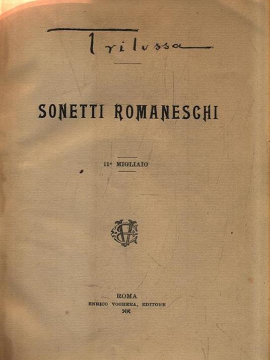 Sonetti romaneschi - Trilussa - copertina