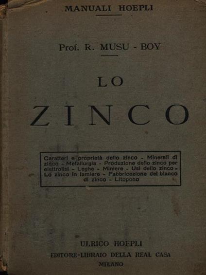 Lo zinco - copertina